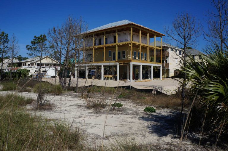 A custom built home in Mexico Beach near Port St Joe Florida.