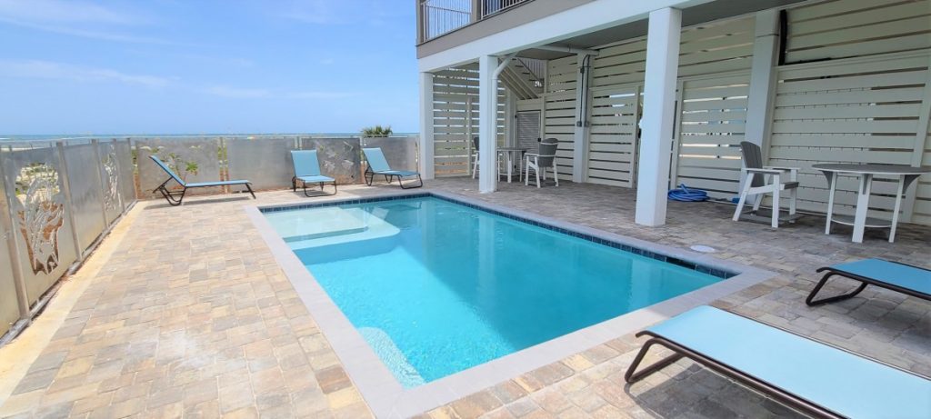 pool with sun deck