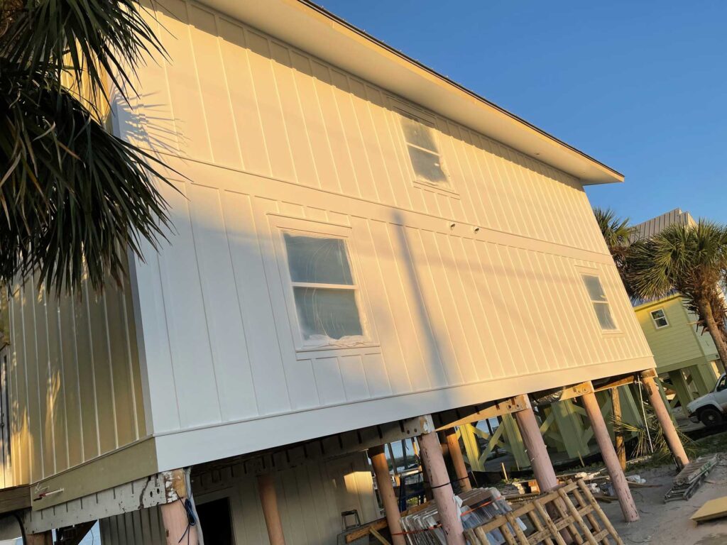 Exterior of home with replaced siding.