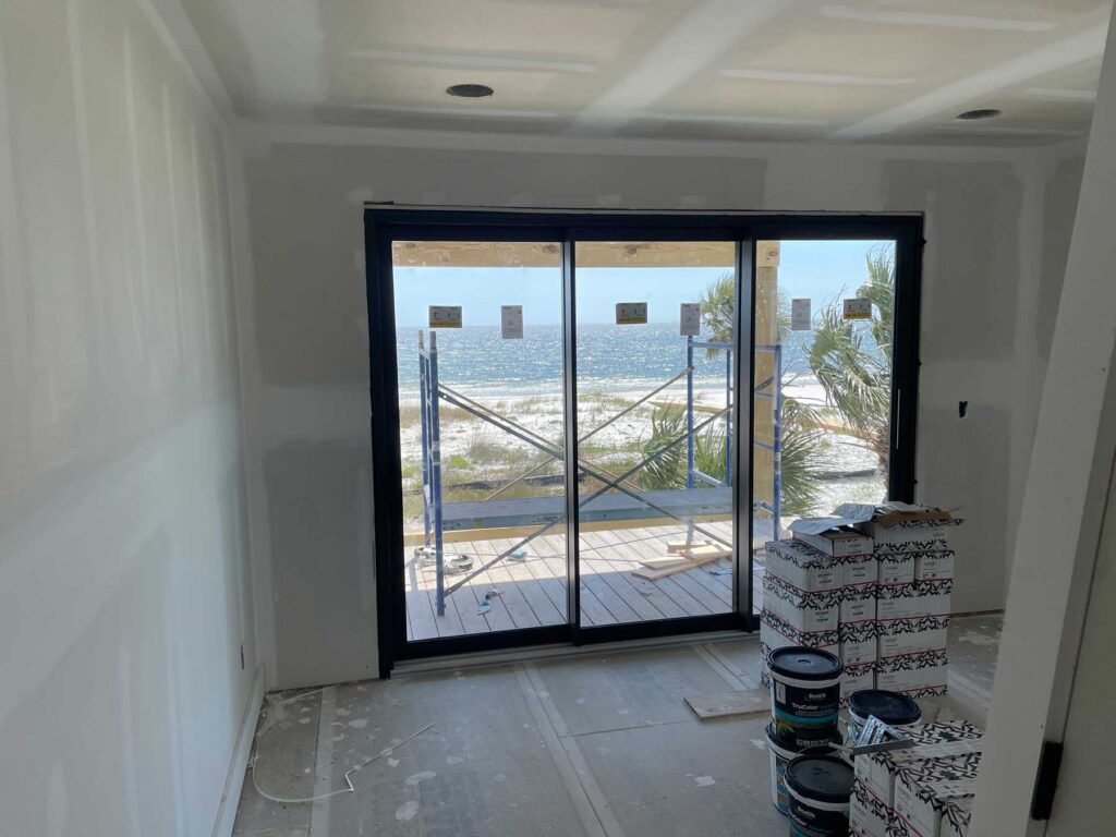 Interior room rebuild after hurricane flooding. Gorgeous view of the gulf.
